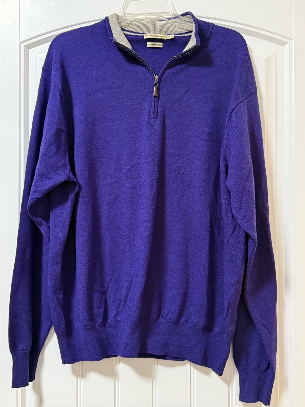Peter Millar Royal Purple 100% Merino Wool 1/4 Zip Sweater